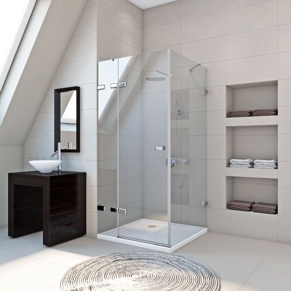 Душевое ограждение TREND Square GK-863PTWO  петли в 2 стороны  80х80х200 смстекло бесцветное 8 мм