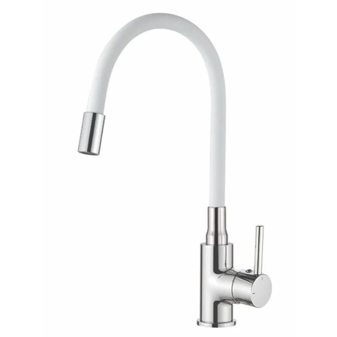 Смеситель для кухни с силиконовым изливом VADOOM, 35мм, белый хром, V848899-3