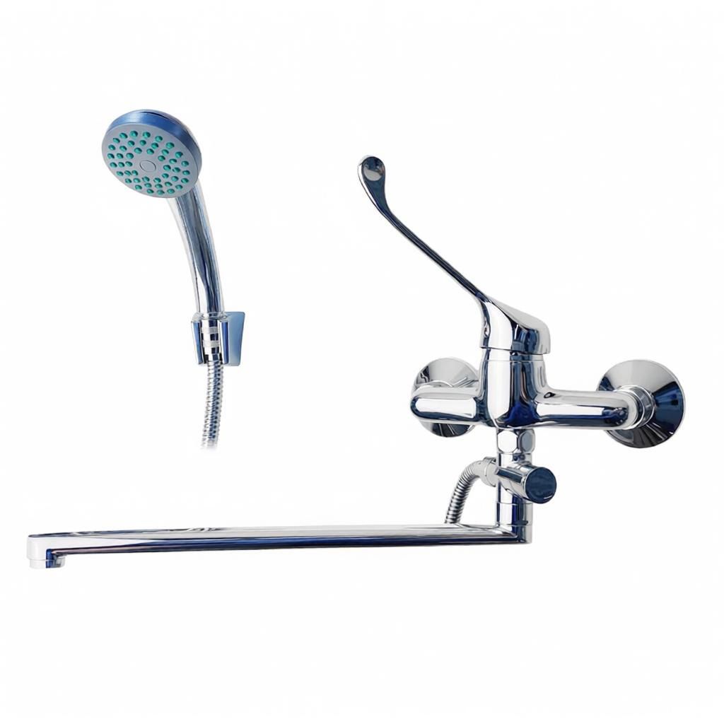 Смеситель для ванны VEROSA SV-05-Х Хирургический (излив плоский 35см, картридж 40мм)