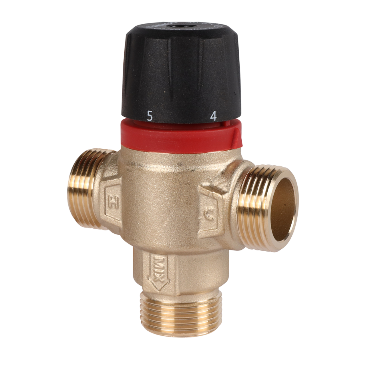 Термостатический смесительный клапан для систем отопления и ГВС ROMMER 3/4  НР 30-65°С KV 1,8