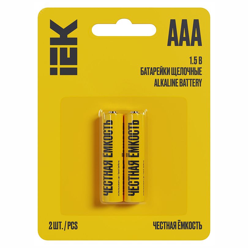 LR03/AAA Батарейка щелочая Alkaline (2шт/блистер) IEK
