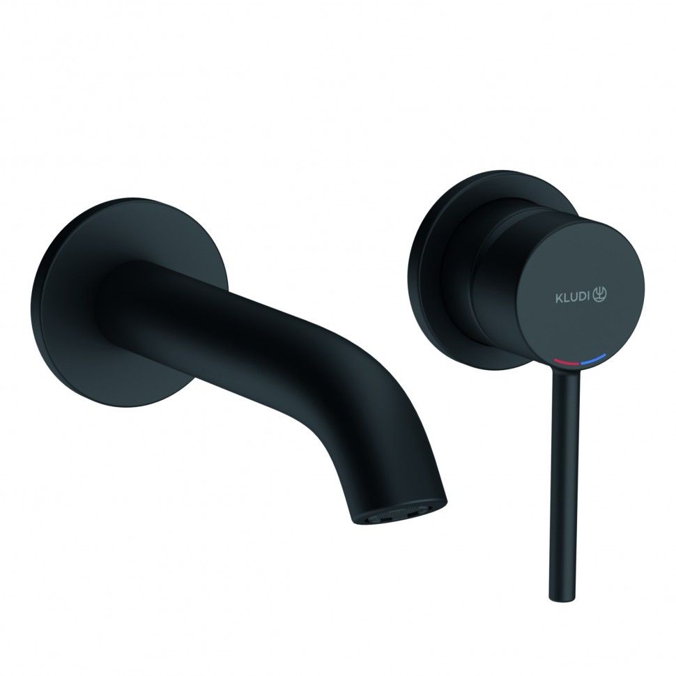 KLUDI BOZZ Настенный смеситель для умывальника, черный матовый, арт. 382443976