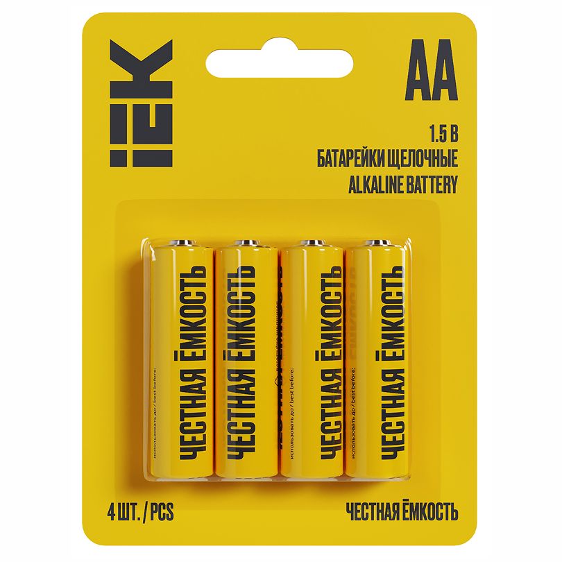 LR06/AA Батарейка щелочная Alkaline (4шт/блистер) IEK