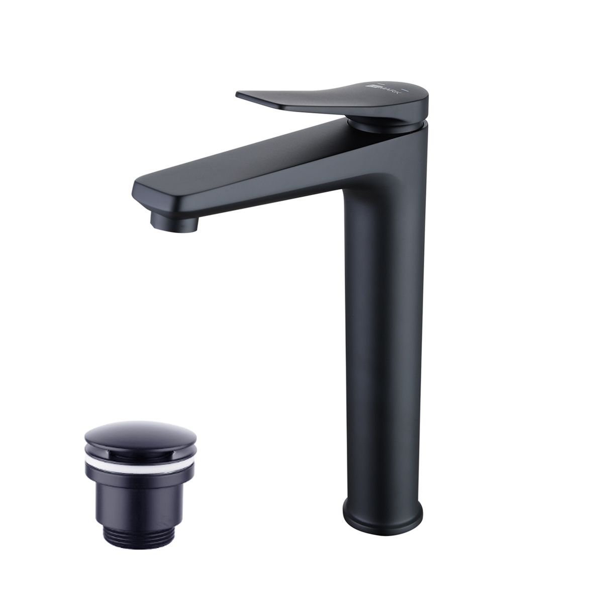 Смеситель Lemark BRONX для умывальника высокий, монолитный, черный LM3709BL с донным клапаном