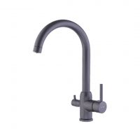 Смеситель для кухни VEROSA SK-12-12-Graphite с каналом для чистой воды, латунь, графит, карт. D35,Г- Смеситель для кухни VEROSA SK-12-12-Graphite с каналом для чистой воды, латунь, графит, карт. D35,Г-