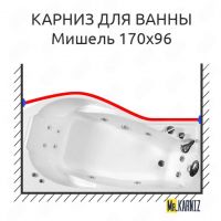Карниз для ванны Triton Мишель Передний борт 170х96 Усиленный 25 мм MrKARNIZ Карниз для ванны Triton Мишель Передний борт 170х96 Усиленный 25 мм MrKARNIZ