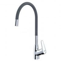 Смеситель AWP Sintur K1002CB для кухни с гибким силиконовым изливом, хром/чёрный