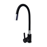 Смеситель для кухни VEROSA SK-17-04-07-B (гибкий излив, чёрный, картридж D35, гайка), (без подводки)