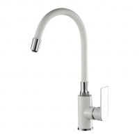 Смеситель для кухни с гайкой Haiba, белый/хром HB73505-8