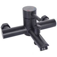 Смеситель для ванны SOLID чёрный, d-35 нерж. сталь, короткий нос