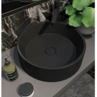 Раковина Rotund 440-08-Qwarin, круглая, искусственный камень, цвет - космос Раковина Rotund 440-08-Qwarin, круглая, искусственный камень, цвет - космос