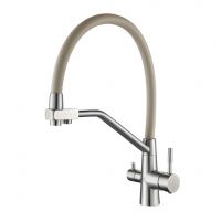 Кухонный смеситель под фильтр с гибким изливом, цвет сатин/бежевый BTC103S-6 La Oute