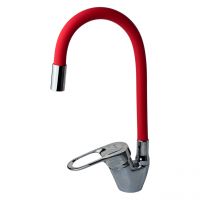 Смеситель для кухни VEROSA SK-08-06-R Красный (излив гибкий, силиконовый, картридж 40мм) (без подвод